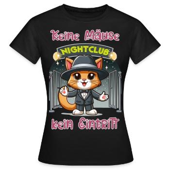 Pas de souris (argent) - pas d’entrée - T-shirt Femme - noir - Devant - AI Model Female 172 dark (172cm)