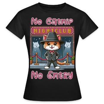 Pas d’herbe à chat - pas d’admission - T-shirt Femme - noir - Devant - AI Model Female 172 dark (172cm)