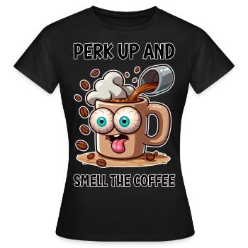 Revigorez-vous et sentez l’odeur du café - T-shirt Femme - noir - Devant - AI Model Female 172 dark (172cm)