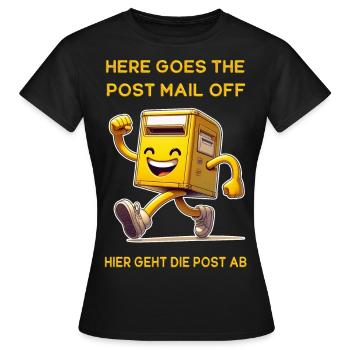 Voici le courrier postal. C’est là que va le courrier - T-shirt Femme - noir - Devant - AI Model Female 172 dark (172cm)