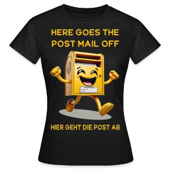 Voici le courrier postal. C’est là que va le courrier - T-shirt Femme - noir - Devant - AI Model Female 172 dark (172cm)