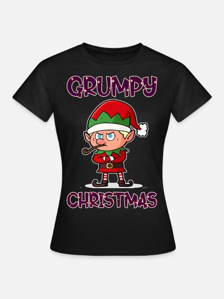 Grumpy Christmas Elf - Frauen T-Shirt - Schwarz