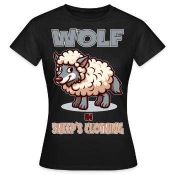 Wolf in Sheep's clothing - Frauen T-Shirt - Schwarz - Vorne - AI Model Female 172 dark (172cm)