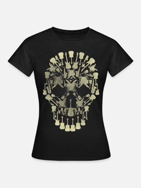 Musical Intruments Skull Silhoette - Women's T-Shirt - black