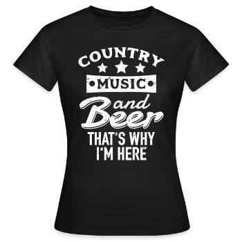 Country Music and Beer - Women's T-Shirt - black - Front - AI Model Female 172 dark (172cm)