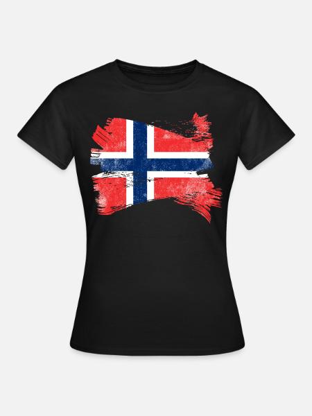 Norwegen Flagge - Frauen T-Shirt - Schwarz
