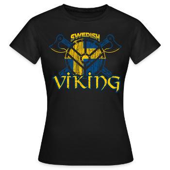 Schwedischer Wikinger - Frauen T-Shirt - Schwarz - Vorne - AI Model Female 172 dark (172cm)