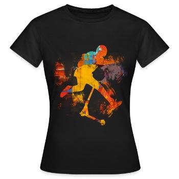 trottinette freestyle - T-shirt Femme - noir - Devant - AI Model Female 172 dark (172cm)