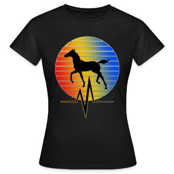 Cheval - EKG - T-shirt Femme - noir - Devant - AI Model Female 172 dark (172cm)
