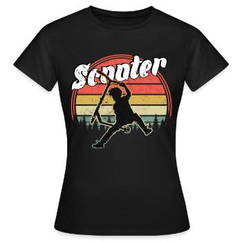 Trottinette freestyle - T-shirt Femme - noir - Devant - AI Model Female 172 dark (172cm)