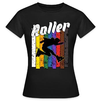Rollerblades rollers - T-shirt Femme - noir - Devant - AI Model Female 172 dark (172cm)