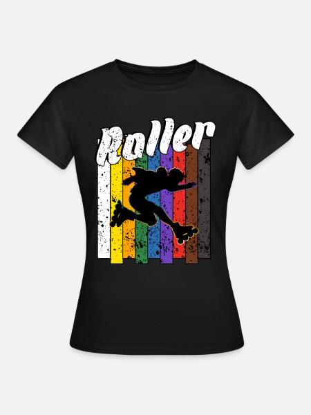 Rollerblades rollers - T-shirt Femme - noir
