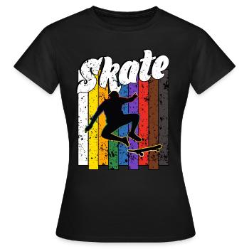 Skateboard Freestyle - T-shirt Femme - noir - Devant - AI Model Female 172 dark (172cm)