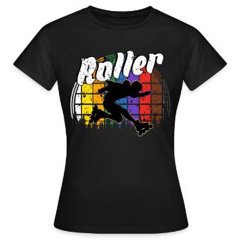 Rollerblades rollers - T-shirt Femme - noir - Devant - AI Model Female 172 dark (172cm)