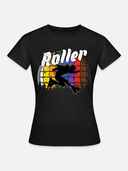 Rollerblades rollers - T-shirt Femme - noir