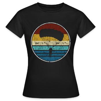 Fallschirm - Frauen T-Shirt - Schwarz - Vorne - AI Model Female 172 dark (172cm)