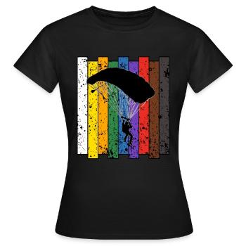 Fallschirm - Frauen T-Shirt - Schwarz - Vorne - AI Model Female 172 dark (172cm)