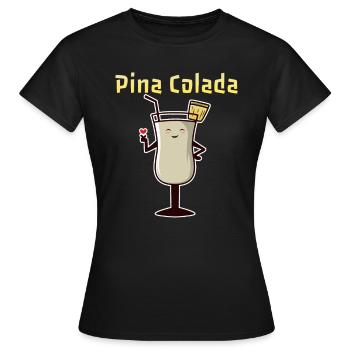 Recette de cocktail de boissons savoureuses Pina Colada - T-shirt Femme - noir - Devant - AI Model Female 172 dark (172cm)