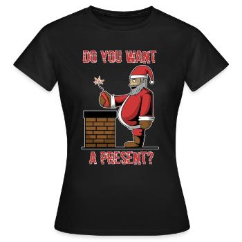 Cheminée de dynamite cadeau Père Noël méchant - T-shirt Femme - noir - Devant - AI Model Female 172 dark (172cm)
