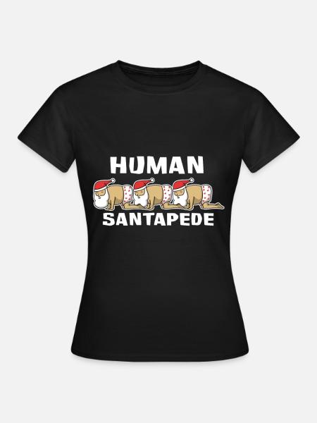 Weihnachtsmann Human Santapede - Frauen T-Shirt - Schwarz