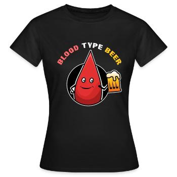 Goutte de sang bière de type sanguin - T-shirt Femme - noir - Devant - AI Model Female 172 dark (172cm)