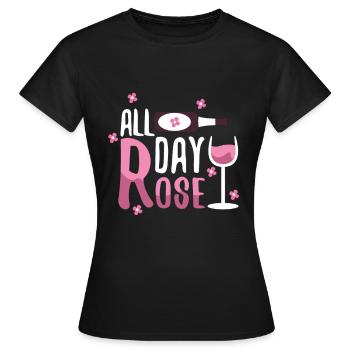 Rose all day - T-shirt Femme - noir - Devant - AI Model Female 172 dark (172cm)