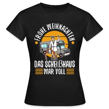 Frohe Weihnachten das Scheißhaus war voll - Frauen T-Shirt - Schwarz - Vorne - AI Model Female 172 dark (172cm)