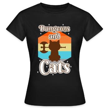 Donjons et chats - T-shirt Femme - noir - Devant - AI Model Female 172 dark (172cm)