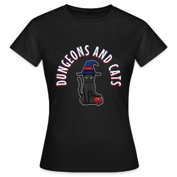 Donjons et chats - T-shirt Femme - noir - Devant - AI Model Female 172 dark (172cm)