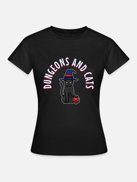 Dungeons and Cats - Frauen T-Shirt - Schwarz