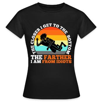 Plus je me rapproche du fond, plus je suis loin fr - T-shirt Femme - noir - Devant - AI Model Female 172 dark (172cm)