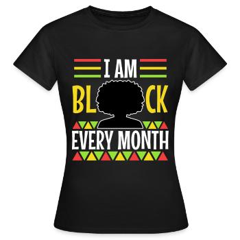Je suis l’histoire des Noirs et fier de ma culture - T-shirt Femme - noir - Devant - AI Model Female 172 dark (172cm)