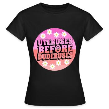 Utérus avant duderuses - T-shirt Femme - noir - Devant - AI Model Female 172 dark (172cm)