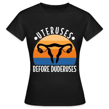 Utérus avant duderuses - T-shirt Femme - noir - Devant - AI Model Female 172 dark (172cm)