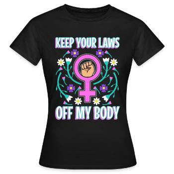 Gardez vos lois hors de mon corps - T-shirt Femme - noir - Devant - AI Model Female 172 dark (172cm)