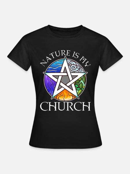 Nature Is My Church - Frauen T-Shirt - Schwarz