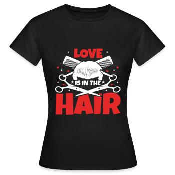 Love Is In The Hair - Women's T-Shirt - black - Front - AI Model Female 172 dark (172cm)