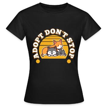 Adopt don't shop - Frauen T-Shirt - Schwarz - Vorne - AI Model Female 172 dark (172cm)