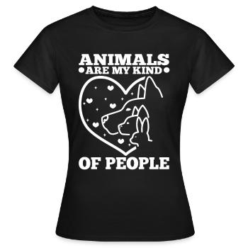 Animals are my kind of people - Women's T-Shirt - black - Front - AI Model Female 172 dark (172cm)