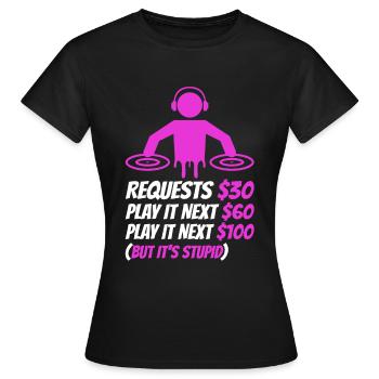 DJ Request - Women's T-Shirt - black - Front - AI Model Female 172 dark (172cm)