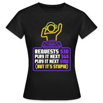 DJ Request - Women's T-Shirt - black - Front - AI Model Female 172 dark (172cm)