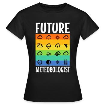Futur météorologue - T-shirt Femme - noir - Devant - AI Model Female 172 dark (172cm)