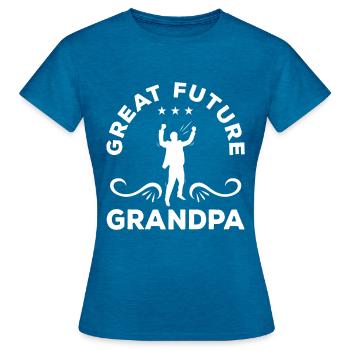 Grand futur grand-père - T-shirt Femme - bleu saphir antique chiné - Devant - AI Model Female 172 dark (172cm)