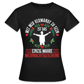 Mit mir verwandt zu sein ist das einzig wahre - Frauen T-Shirt - Schwarz - Vorne - AI Model Female 172 dark (172cm)