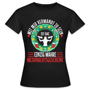 Mit mir verwandt zu sein ist das einzig wahre - Frauen T-Shirt - Schwarz - Vorne - AI Model Female 172 dark (172cm)
