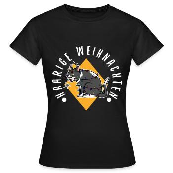 Haarige weihnachten - Frauen T-Shirt - Schwarz - Vorne - AI Model Female 172 dark (172cm)
