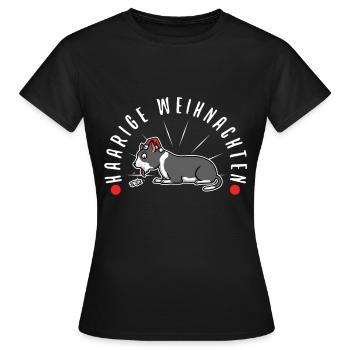 Haarige weihnachten - Frauen T-Shirt - Schwarz - Vorne - AI Model Female 172 dark (172cm)