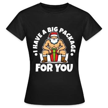 J’ai un gros paquet pour vous - T-shirt Femme - noir - Devant - AI Model Female 172 dark (172cm)