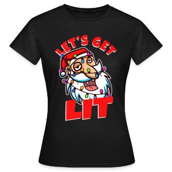 Lets get lit christmas - Women's T-Shirt - black - Front - AI Model Female 172 dark (172cm)