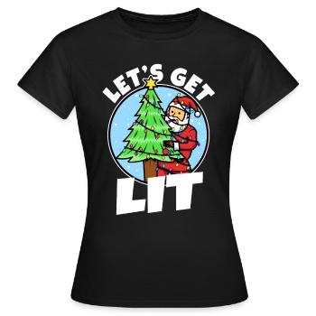 Lets get lit christmas - Women's T-Shirt - black - Front - AI Model Female 172 dark (172cm)